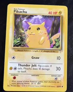 Pikachu E3 Stamped Yellow Cheeks #58 1999 Pokemon Unlimited NM - Image 1