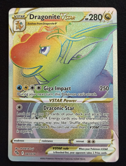 Dragonite VSTAR 081/078 Pokemon GO Secret Rare Rainbow Holo NM - Image 1