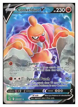 Conkeldurr V (Full Art) Holofoil Ultra Rare Pokemon GO 073/078 NM M009 - Image 1