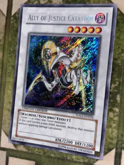 YuGiOh ALLY OF JUSTICE CATASTOR Secret Rare Limited Edition HA01-EN026 - Image 1