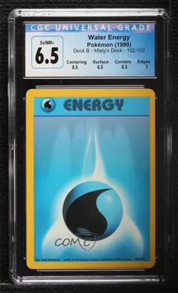 Water Energy Trainer Decks Pokemon Base Set CGC 6.5 1999 - Image 1