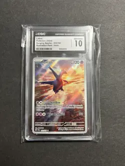 💎 2024 Pokemon Latios Sv08 Surging Sparks Illustration Rare Holo 203/191 CGC 10 - Image 1