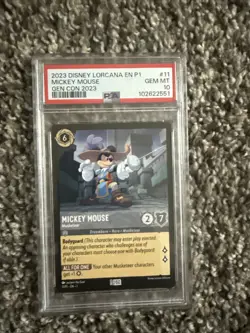 Disney Lorcana PSA 10 Mickey Mouse Promo 2023 11/P1 Gen Con 2023 English - Image 1