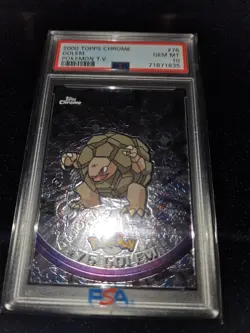 Pokemon Golem PSA 10 Topps Chrome - Image 1