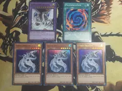 Yugioh: Cyber End Dragon 5 Card Holo Fusion Set - 1st Edition - NM - Image 1
