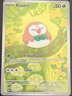 Pokemon TCG Perfect Order Illustration Rare IR Rowlet 090/088 NM - Image 1