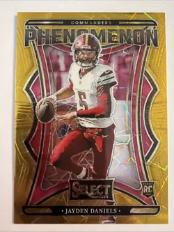 2024 Panini Select - Phenomenon Jayden Daniels #2 Gold Prizm 6/10 (RC) - Image 1