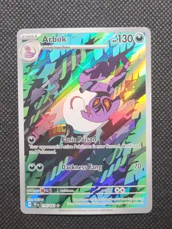 Pokemon TCG Arbok Card Temporal Forces Holo Illustration Rare Full Art 176/162 - Image 1
