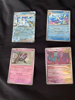 Prismatic Evolutions Reverse holo and EX Bundle 4x Pokemon card NM Vaporeon - Image 1