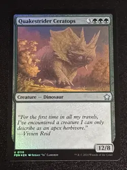 MTG Foundations Quakestrider Ceratops Foil 0110 NM - Image 1