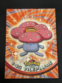 1x Vileplume #45 Topps Black Logo Pokemon TV Animation Edition NM - Image 1