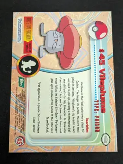 1x Vileplume #45 Topps Black Logo Pokemon TV Animation Edition NM - Image 2