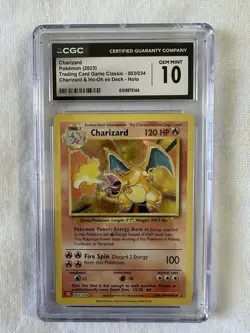 Pokemon Charizard 003/034 Trading Card Game Classic CGC 10 Gem Mint Holo English - Image 1