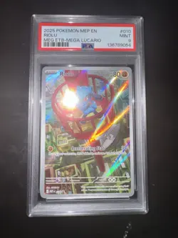 Pokemon TCG Riolu Illustration Black Star Promo Card 010 Mega PSA 9 - Image 1