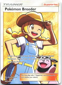 Pokemon Breeder 73/73 Ultra Rare Shining Legends Pokemon Moderately Played - Image 1