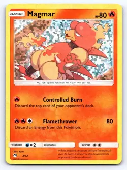 Magmar 003/012 Holo Promo McDonald's Promos 2019 Pokemon Holo Moderately Played - Image 1