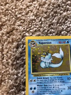 Pokemon Jungle Set Rare Holo Vaporeon #12/64 - Image 2