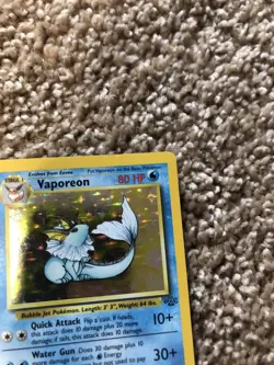 Pokemon Jungle Set Rare Holo Vaporeon #12/64 - Image 3