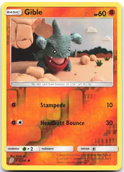 Gible 112/236 Common Unified Minds Pokemon Reverse Holo Near Mint - Image 1