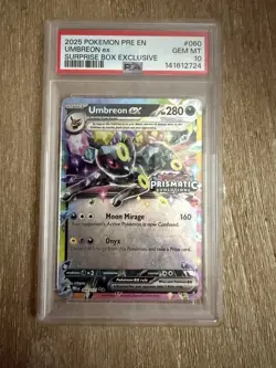 PSA 10 - 2025 Pokemon Prismatic Evolutions Suprise Box UMBREON EX #060 (8612) - Image 1