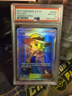 PSA 10 Pokemon Sun & Moon Hidden Fates Full Art Lady SV86/SV94 GEM MINT Graded - Image 1