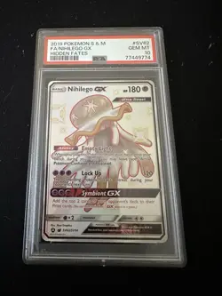 2019 Pokemon Sun & Moon Hidden Fates Nihilego GX #SV62/SV94 PSA 10 - Image 1