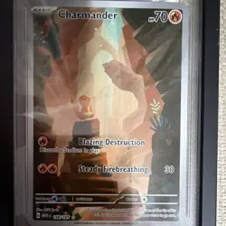Pokemon Charmander 168/165 Sv: Scarlet & Violet 151 Illustration Rare Holo PSA 9 - Image 2