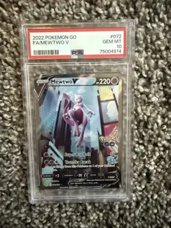 MEWTWO V #072/078 PSA 10 • 2022 Pokemon Alt Full Art Pokemon GO GEM MINT Holo - Image 1