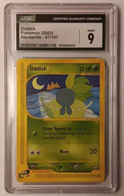 CGC 9 Oddish 97/147 Aquapolis Vintage Pokemon TCG E-Reader - Image 1