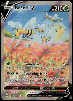 Pokemon Beedrill V Ultra Rare SWSH10: Astral Radiance 161/189 NM - Image 1