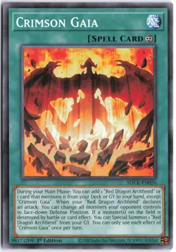 Yugioh - Crimson Gaia SDCK-EN026 1st Edition - Structure Deck: The Crimson King - Image 1