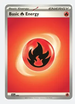 Basic Fire Energy 002 SVE Pokemon Card in Protective Sleeve NM - Image 1
