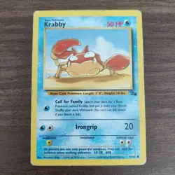 Krabby 51/62 - HP Fossil - 1999 WOTC Common Pokemon TCG Card - Image 1