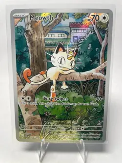 MEOWTH 106/094 ILLUSTRATION RARE PHANTASMAL FLAMES POKEMON NM - Image 1