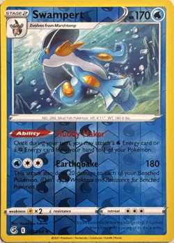 Swampert 064/264 Holo Rare Fusion Strike Pokemon Reverse Holo Near Mint - Image 1