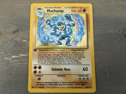 Pokemon Machamp 8/102 1st Edition HOLO Base Set – LP WOTC 1999 - Image 1