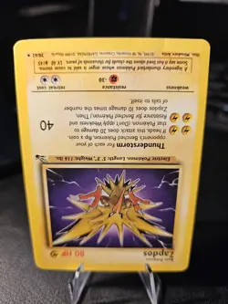 Zapdos (30) - Fossil Unlimited Rare Vintage WOTC Pokemon TCG 30/62 MP - Image 2