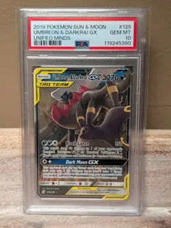 Pokemon Unified Minds Darkrai Umbreon GX Tag Team #125 Card *GEM MINT PSA 10* - Image 1