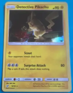 The Pokemon Company Detective Pikachu Holo Rare Basic 10/18 English 2019 90 HP - Image 1