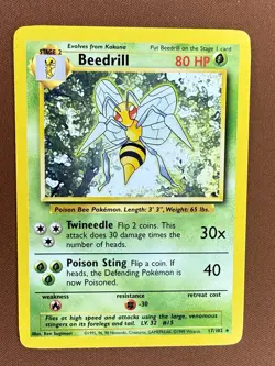 Pokemon Beedrill Base Set 17/102 Rare 1999 - Image 1