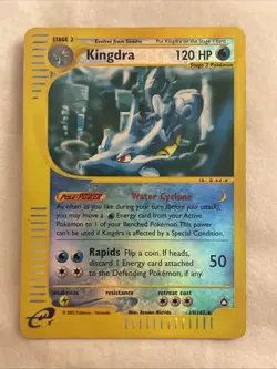 Pokemon Kingdra 19/147 Reverse Holo Rare Card WOTC Aquapolis 2002 - Image 1