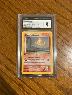 Pokemon Blaine’s Moltres 1st Edition Gym Heroes Holo 1/132 - CGC 9 MINT PSA - Image 3