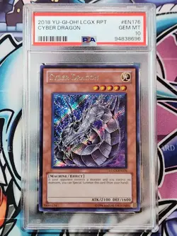 YUGIOH Cyber Dragon PSA 10 LCGX-EN176 Unlimited Secret Rare Alt Art - Image 1