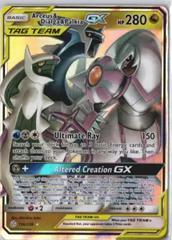 Arceus & Dialga & Palkia GX 156/236 Cosmic Eclipse TAG TEAM Rare Pokemon Card NM - Image 1
