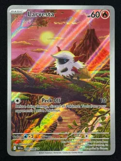 Larvesta 99/086 Black Bolt Illustration Rare Holo Pokemon TCG Card NM - Image 1