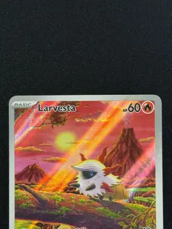 Larvesta 99/086 Black Bolt Illustration Rare Holo Pokemon TCG Card NM - Image 2