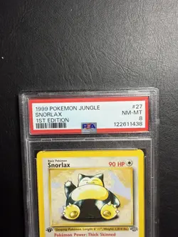 Pokemon Snorlax Card 27/64 Jungle 1st Edition Non-Holo Rare WOTC PSA 8 NM MT - Image 3