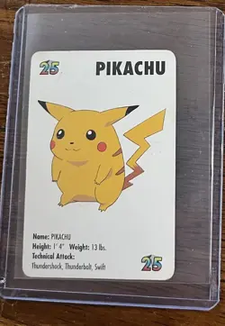 1998 KFC Pokemon Card Game Pikachu Vintage #25 Used Condition - Image 1