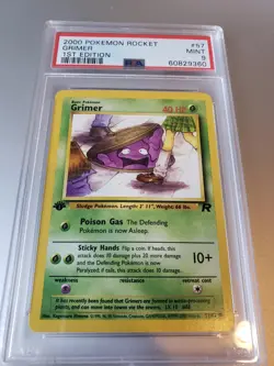 Grimer 2000 Pokemon Rocket 1st Edition #57 PSA 9 Mint - Image 1