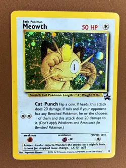 Pokemon TCG Meowth Wotc Promo 10/53 Holo 2000 Kagemaru Himeno Damaged - Image 1